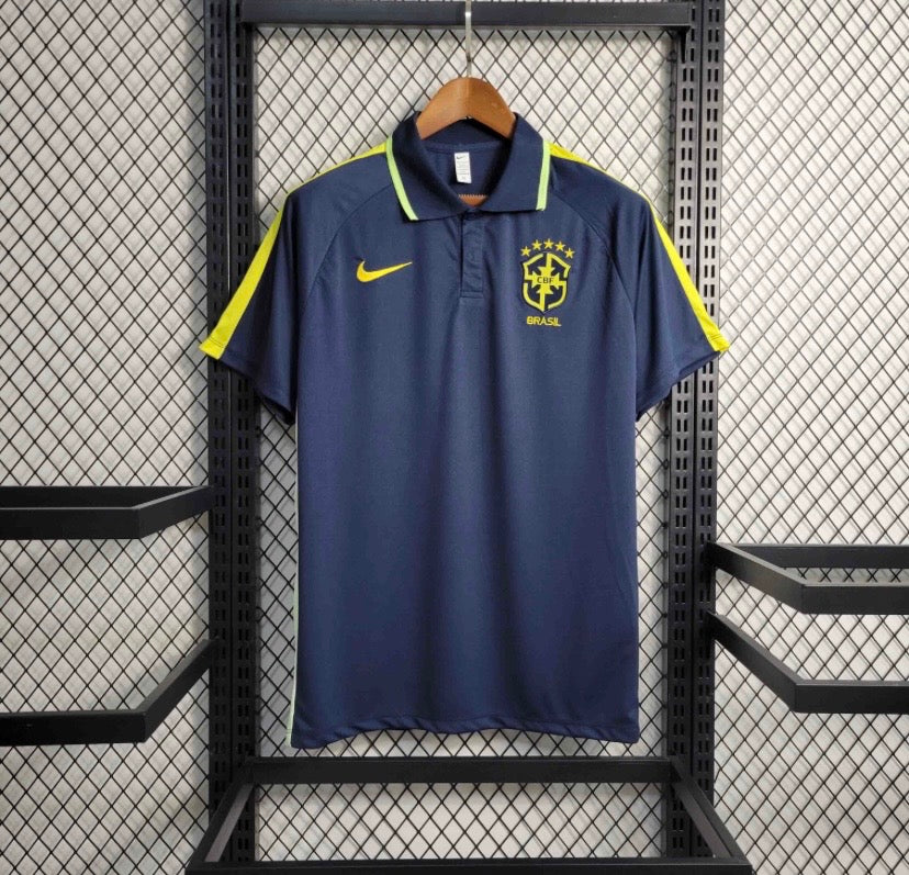 Camisa Brasil Polo Azul-Marinho Masculina